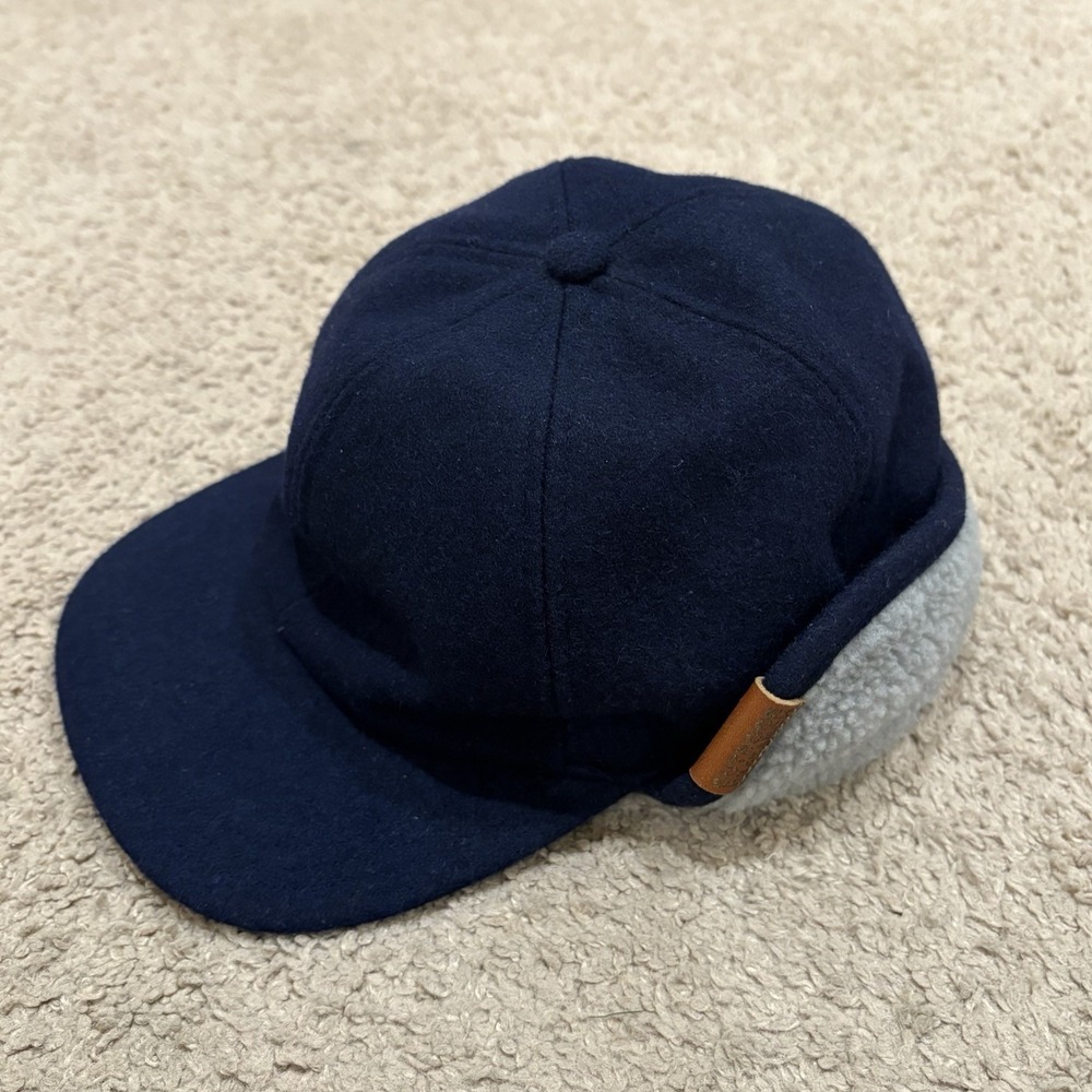 Outdoor Research Woolie Cap Blue Wool Hat Ear Flap Sherpa Lined Small/Medium